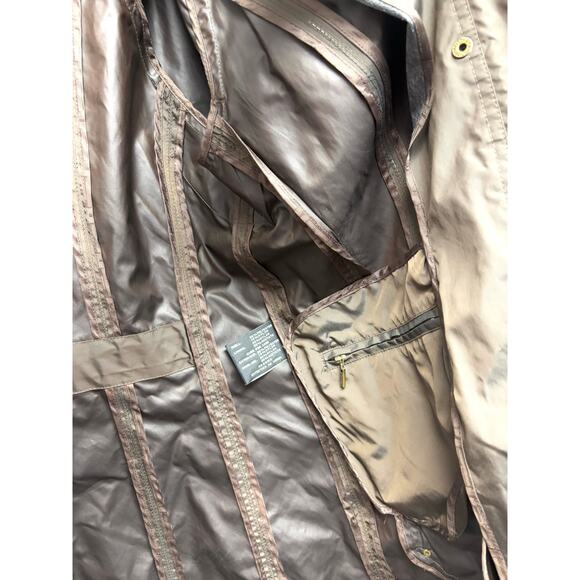 Cole Haan Brown Packable Hooded Rain Jacket Women’s Size S Water-Resistant - Picture 11 of 14